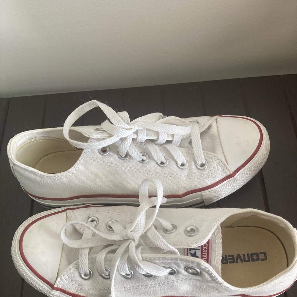 Converse White Sneakers with Classic Design and Rubber Sole